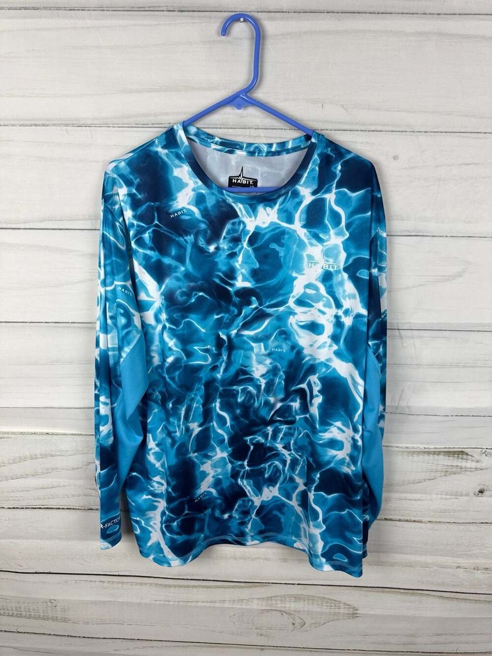 Habit Men's Solar-Factor Long Sleeve Performance Fishing Shirt Size Large